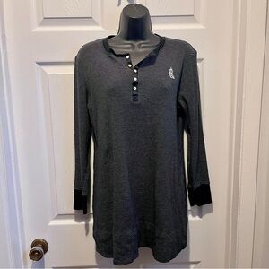 3/25$💥 Lauren Ralph Lauren Tunic Shirt Top striped Medium Women logo black
